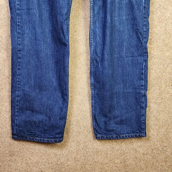 Eddie Bauer Women Flannel Lined Jeans Size 12 Blue Natural Fit Straight Mid-Rise - Picture 3 of 12
